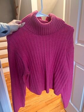 Universal Thread Ribbed Turtleneck Sweater - Bright Pink